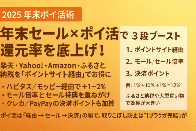 【2025年最新版】年末セール×ポイ活で還元率を底上げ！具体例で一発理解